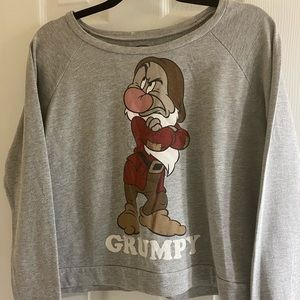 Disney Grumpy Size M Long Sleeve Grey Sweatshirt.